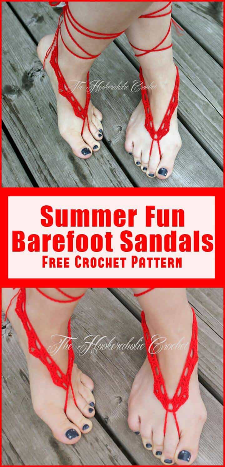 Summer Fun Barefoot Sandals Free Crochet Pattern